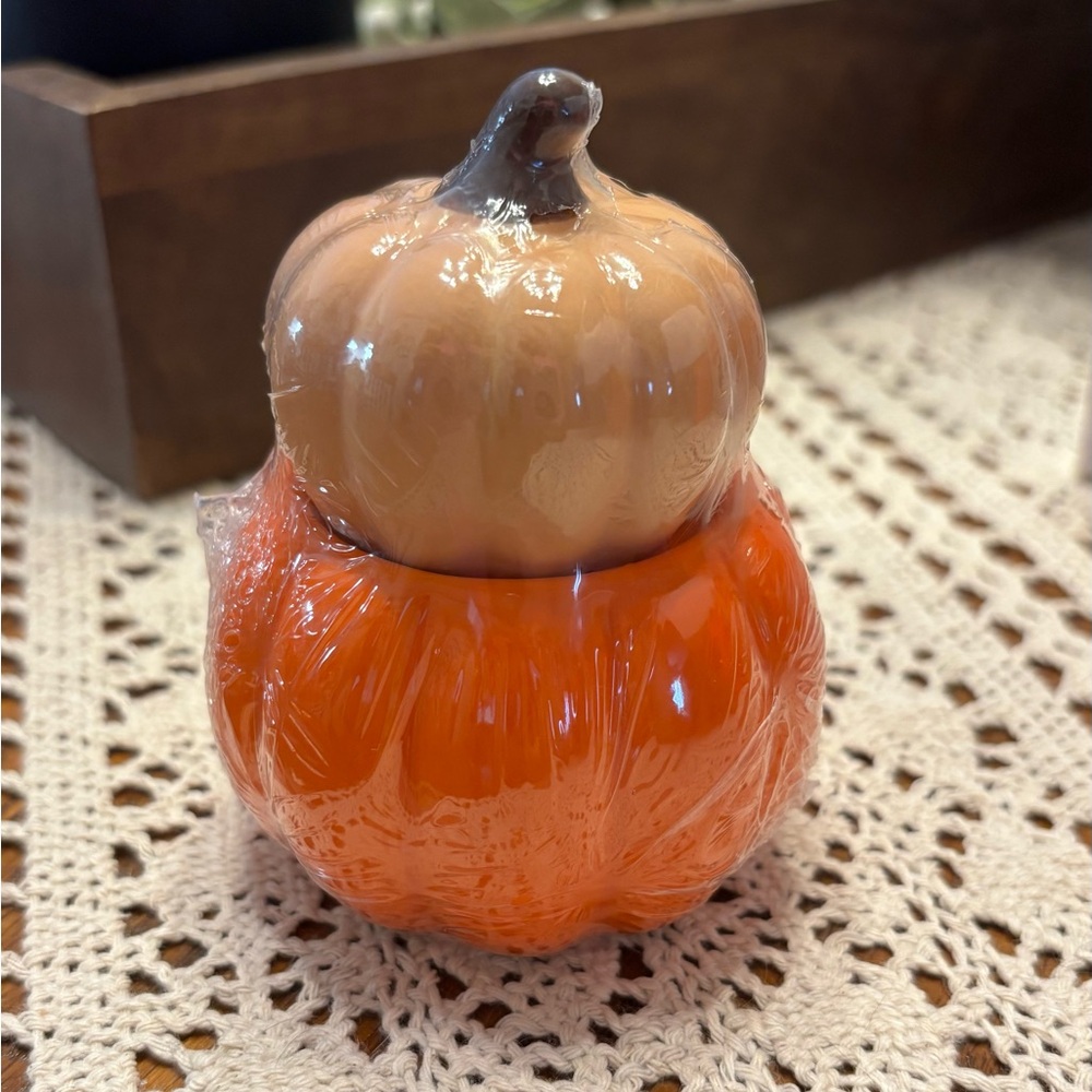 Orange and Tan Pumpkin Salt & Pepper Shakers